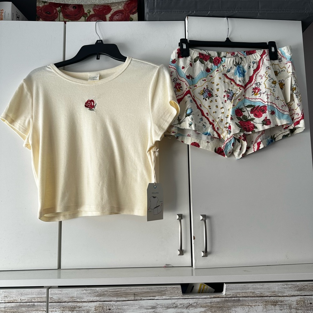 ✨ Sweethearts Los Angeles Floral Lounge Set 2 Piece Pajama Set XL NWT